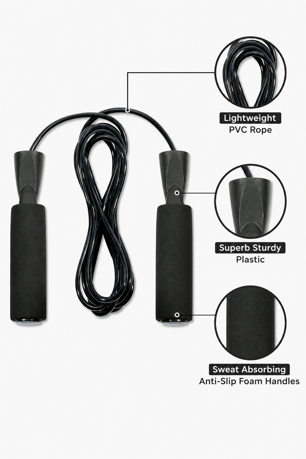 Weighted Jump Rope Set of 2 – 1lb Heavy Skipping Rope + Light Rope + Carry Bag