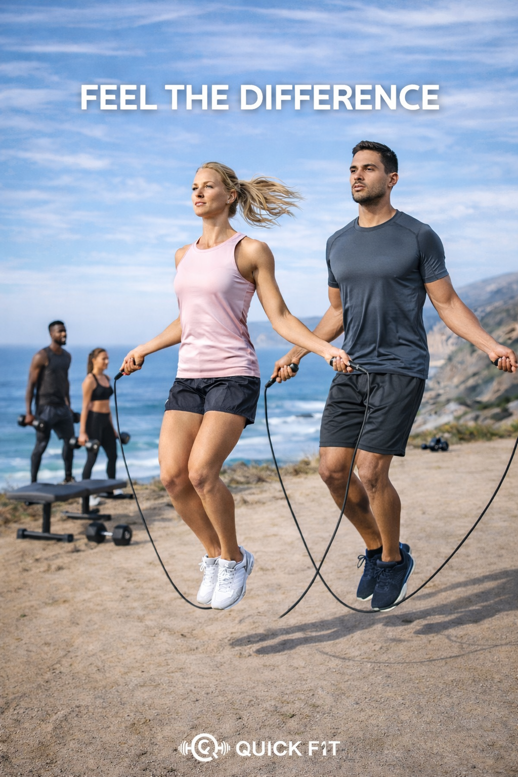 Weighted Jump Rope Set of 2 – 1lb Heavy Skipping Rope + Light Rope + Carry Bag