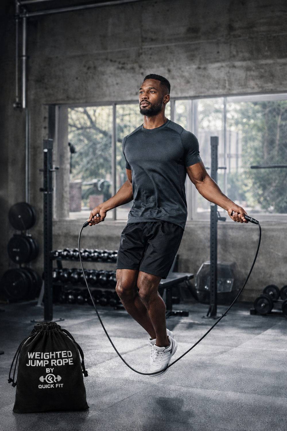 Weighted Jump Rope Set of 2 – 1lb Heavy Skipping Rope + Light Rope + Carry Bag