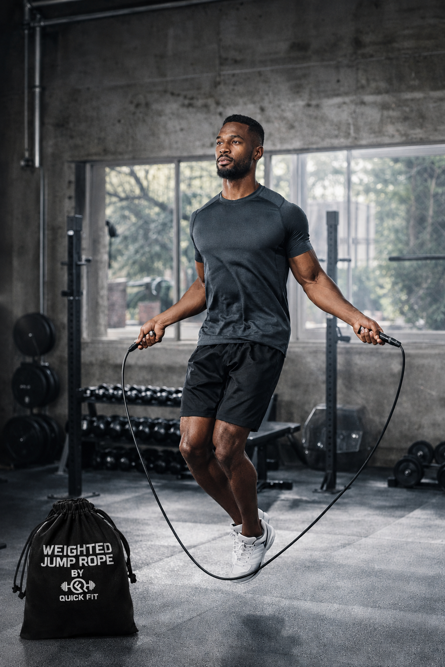 Weighted Jump Rope Set of 2 – 1lb Heavy Skipping Rope + Light Rope + Carry Bag