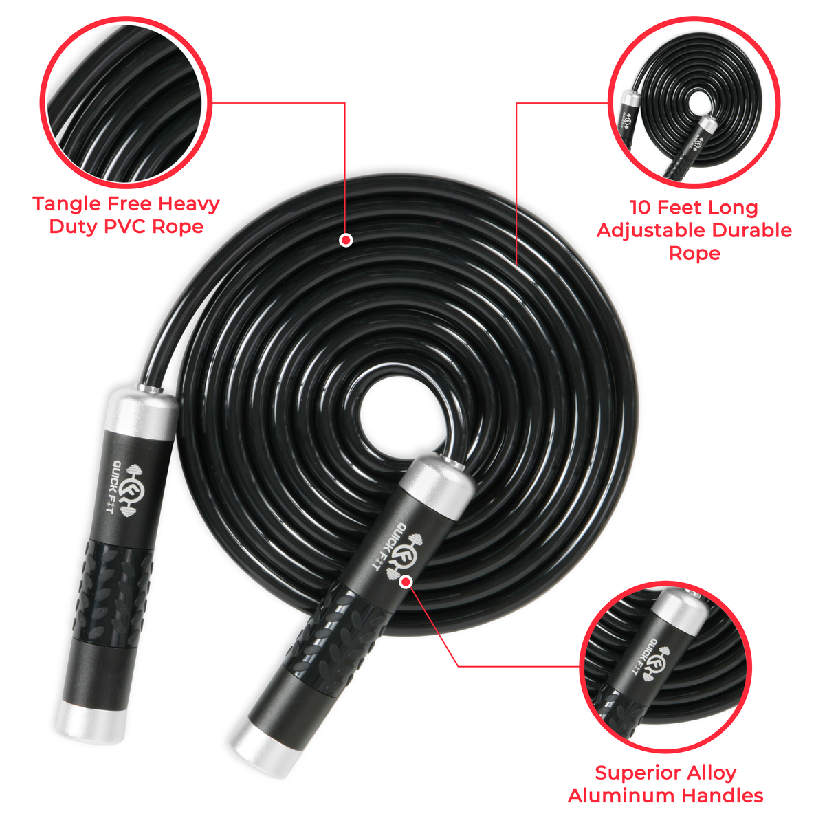 Weighted Jump Rope Set of 2 – 1lb Heavy Skipping Rope + Light Rope + Carry Bag