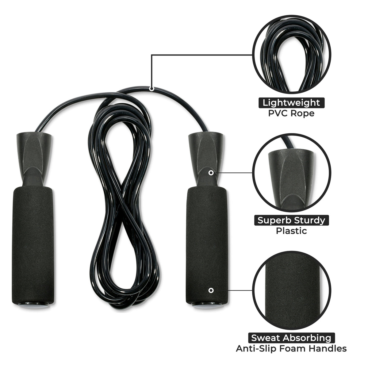 Weighted Jump Rope Set of 2 – 1lb Heavy Skipping Rope + Light Rope + Carry Bag