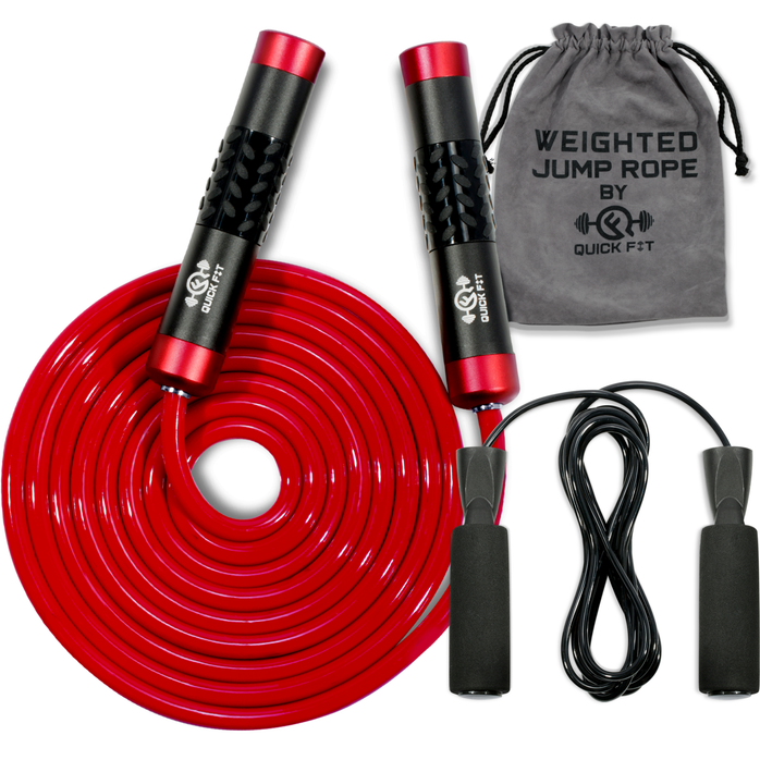 Weighted Jump Rope Set Includes Standard Jumping Rope and Carrying B Quick Fit